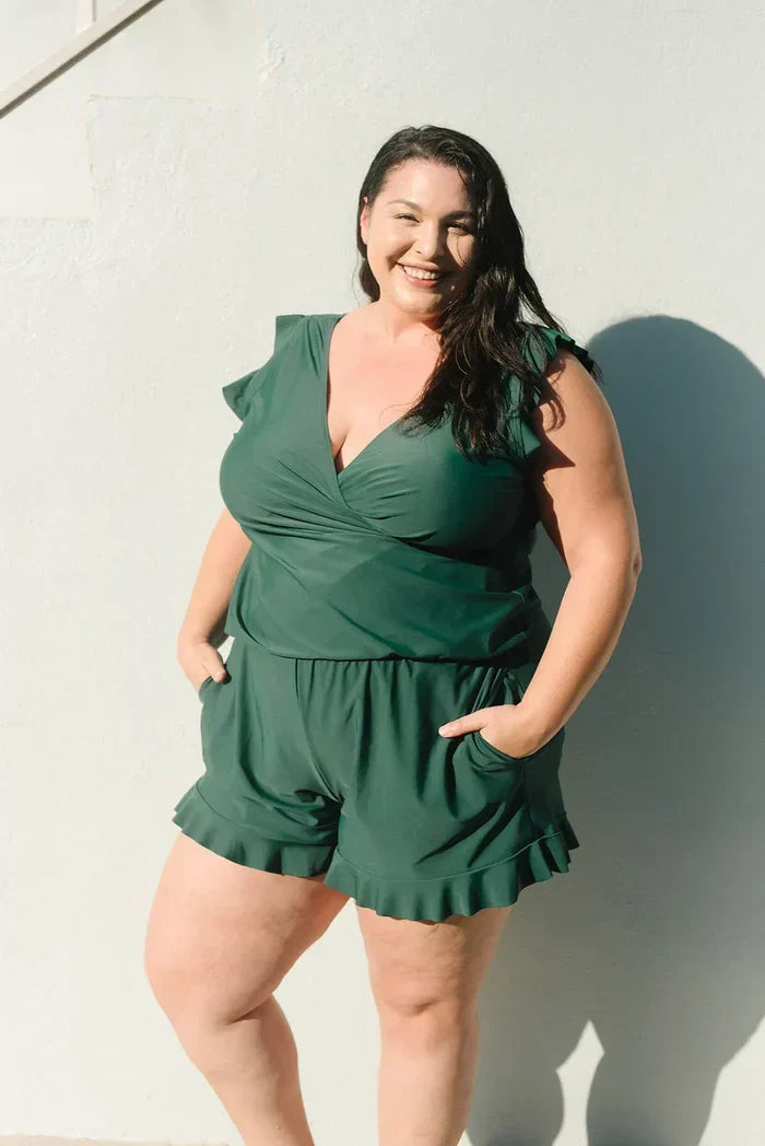 Iconeā¢ SwimRomper: Swim Suit With Built-in Bra