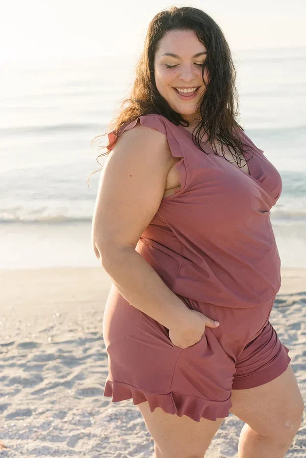 Iconeā¢ SwimRomper: Swim Suit With Built-in Bra