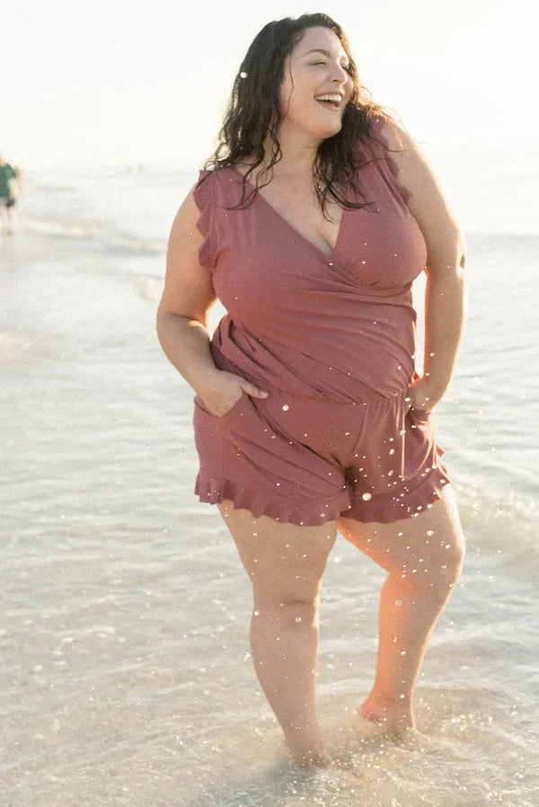 Iconeā¢ SwimRomper: Swim Suit With Built-in Bra