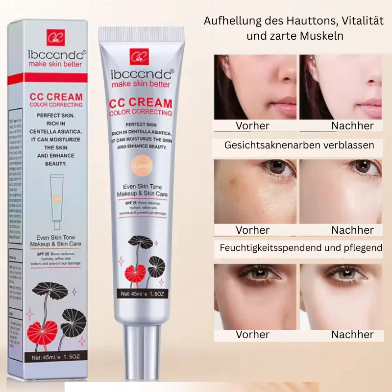 Multifunktionale CC-Creme als Concealer, Foundation und Sonnenschutz mit SPF25.