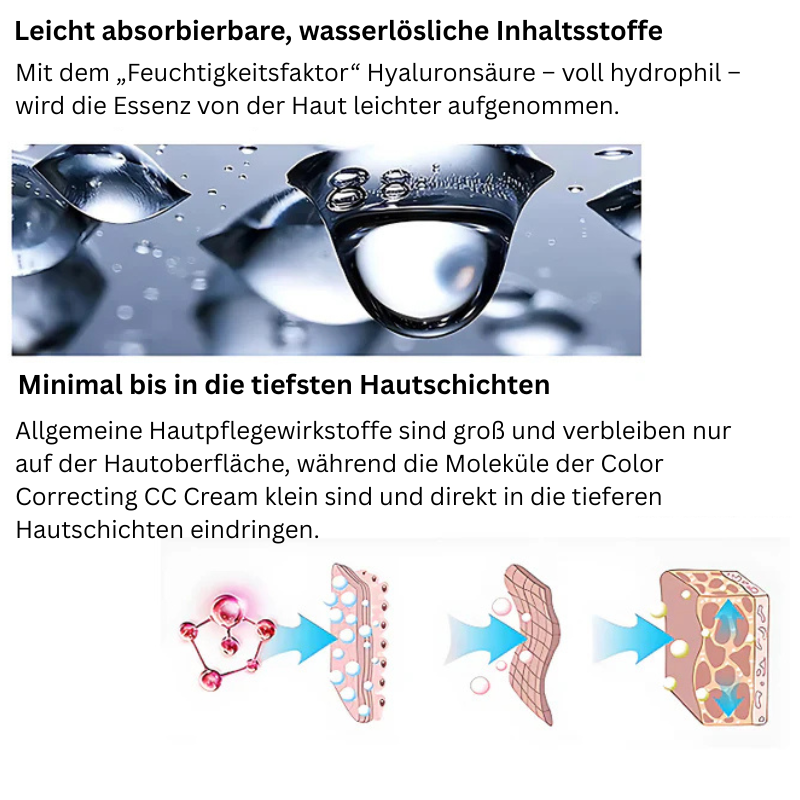CC-Creme mit Centella Asiatica für makellose Haut, natürliche Abdeckung und intensive Feuchtigkeit