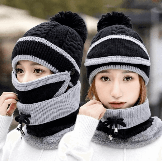 3-in-1 Mütze Schal Maske Set - Beautyclam Hats
