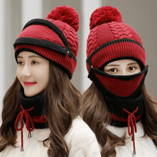 3-in-1 Mütze Schal Maske Set - Beautyclam Hats