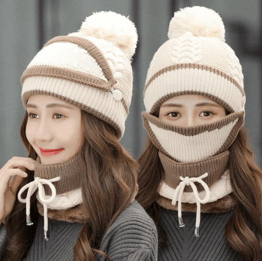 3-in-1 Mütze Schal Maske Set - Beautyclam Hats