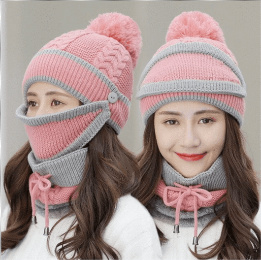 3-in-1 Mütze Schal Maske Set - Beautyclam Hats