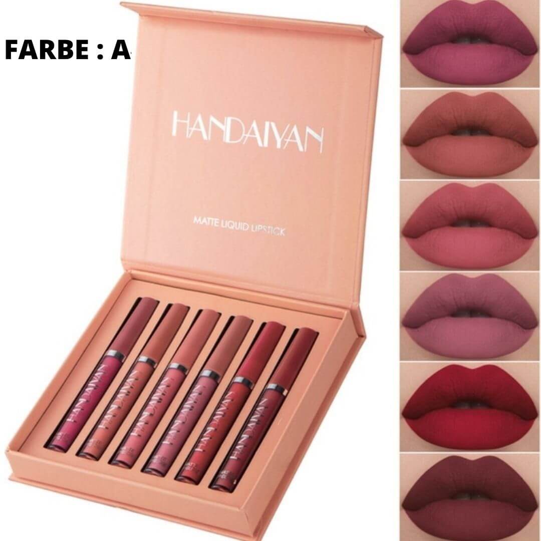 Mattes Lippenstift-Make-up-Set (6 Stk.) - Beautyclam