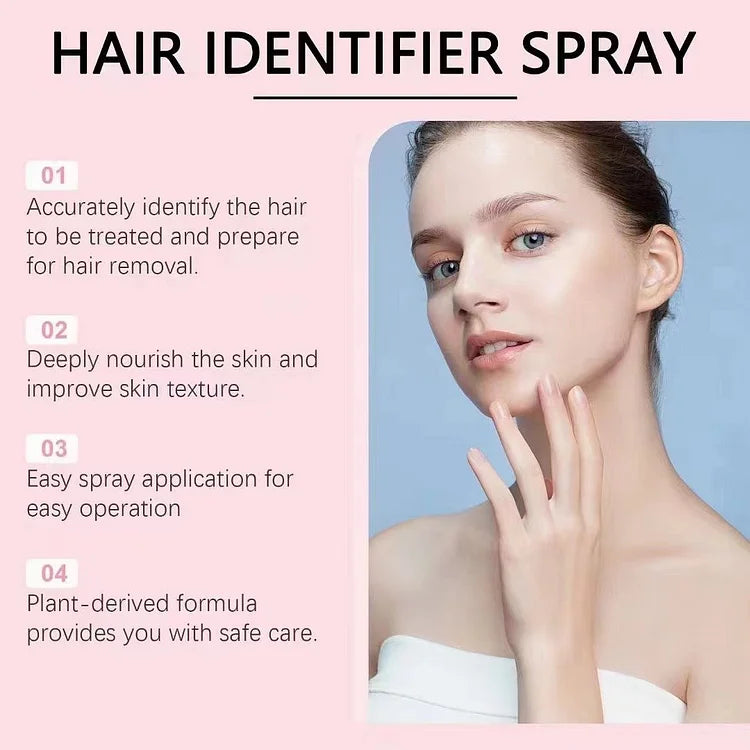 Spray d'identification des cheveux pour le visage, le rasage, la peau et le corps