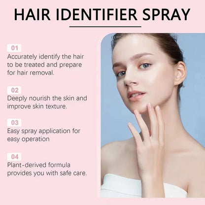 Spray d'identification des cheveux pour le visage, le rasage, la peau et le corps